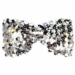 BOW TIE SEQUIN SILVER