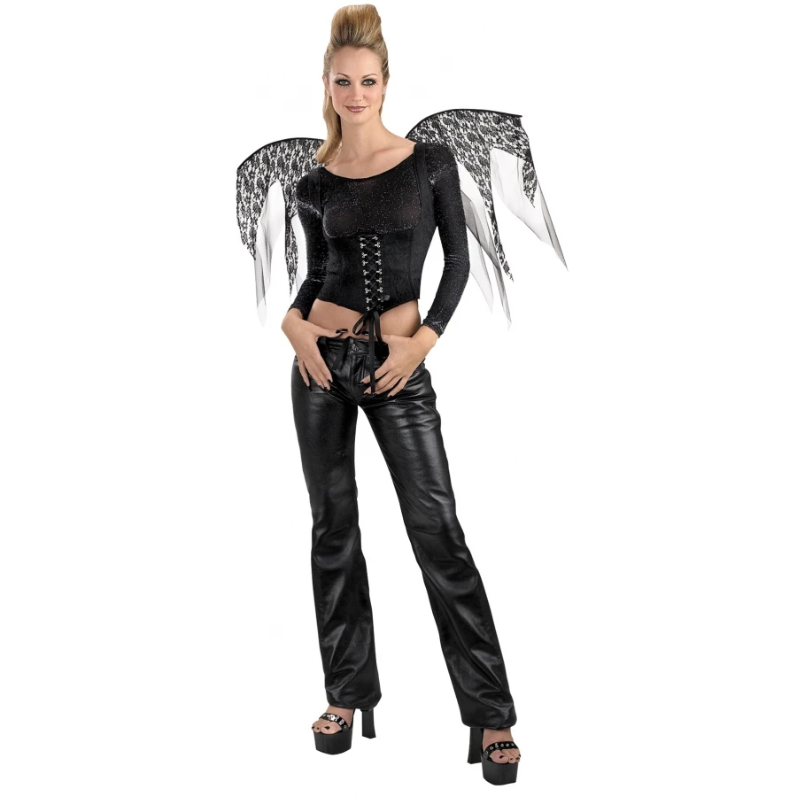 WINGS BLACK LACE CORSET