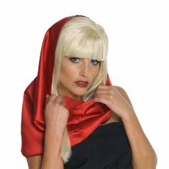 LADY GAGA RED HEADSCARF