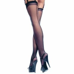 SHEER BACK SEAM STOCKING BLACK