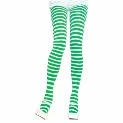 TIGHTS STRIPED GREEN/WHITE