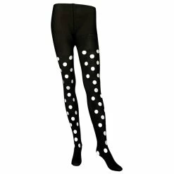 TIGHTS OPAQUE LRG BLK WHT DOT