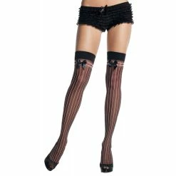 THI HI Blk W PNK VERT STRIPES