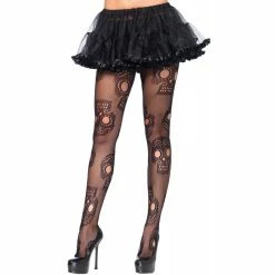 TIGHTS SKULL CROSSBONE BLK
