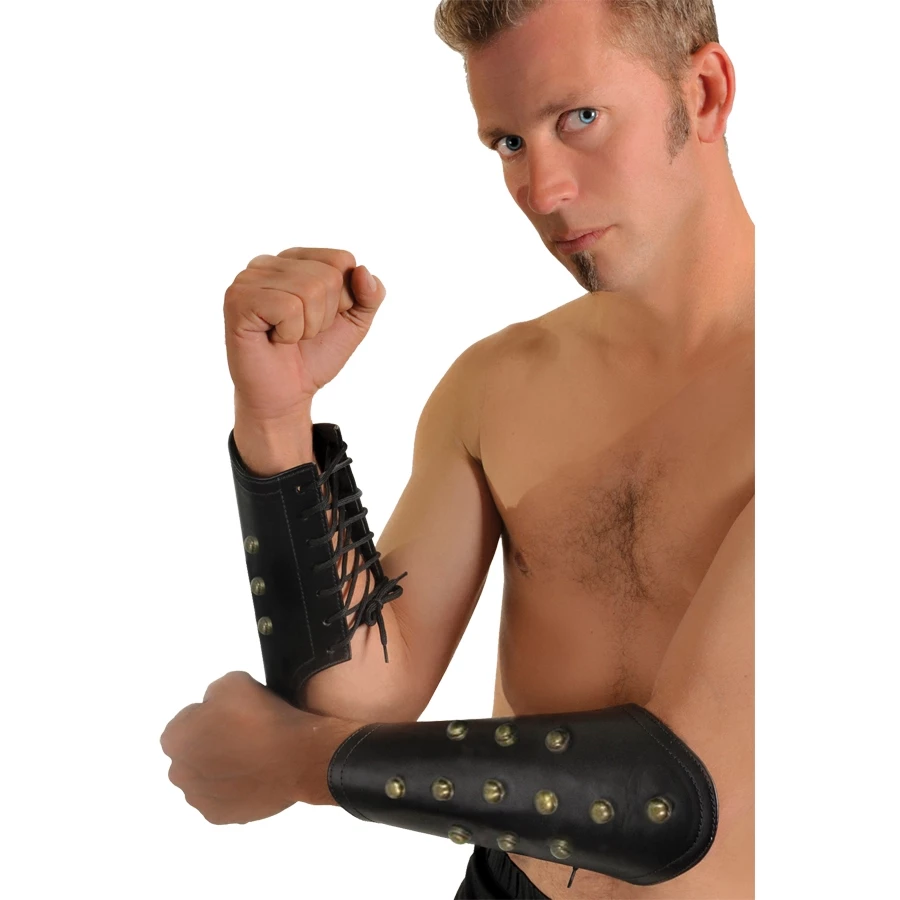 LEATHER ARM GUARDS STUDS
